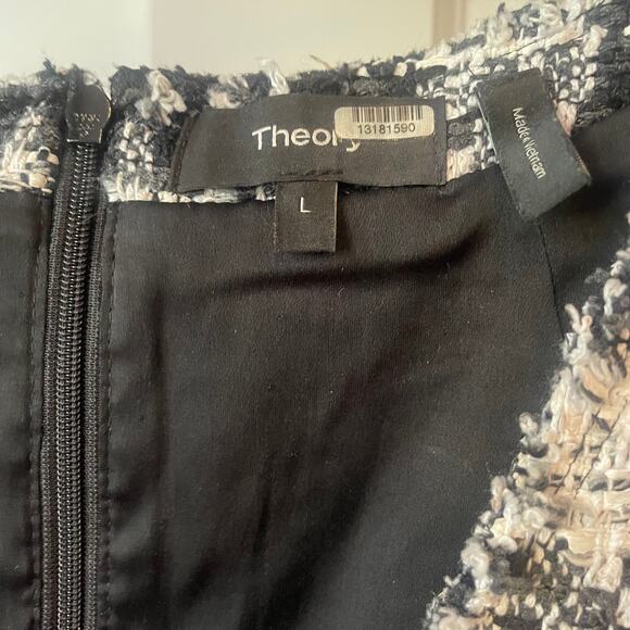 Theory Sculpted Tweed Peplum Top Sz L - Picture 4 of 6